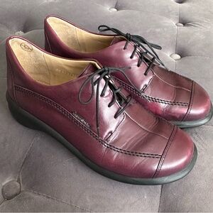 Mephisto Mobils Burgundy Leather Comfort Walking Shoe, Lace-up, Sz 7.5